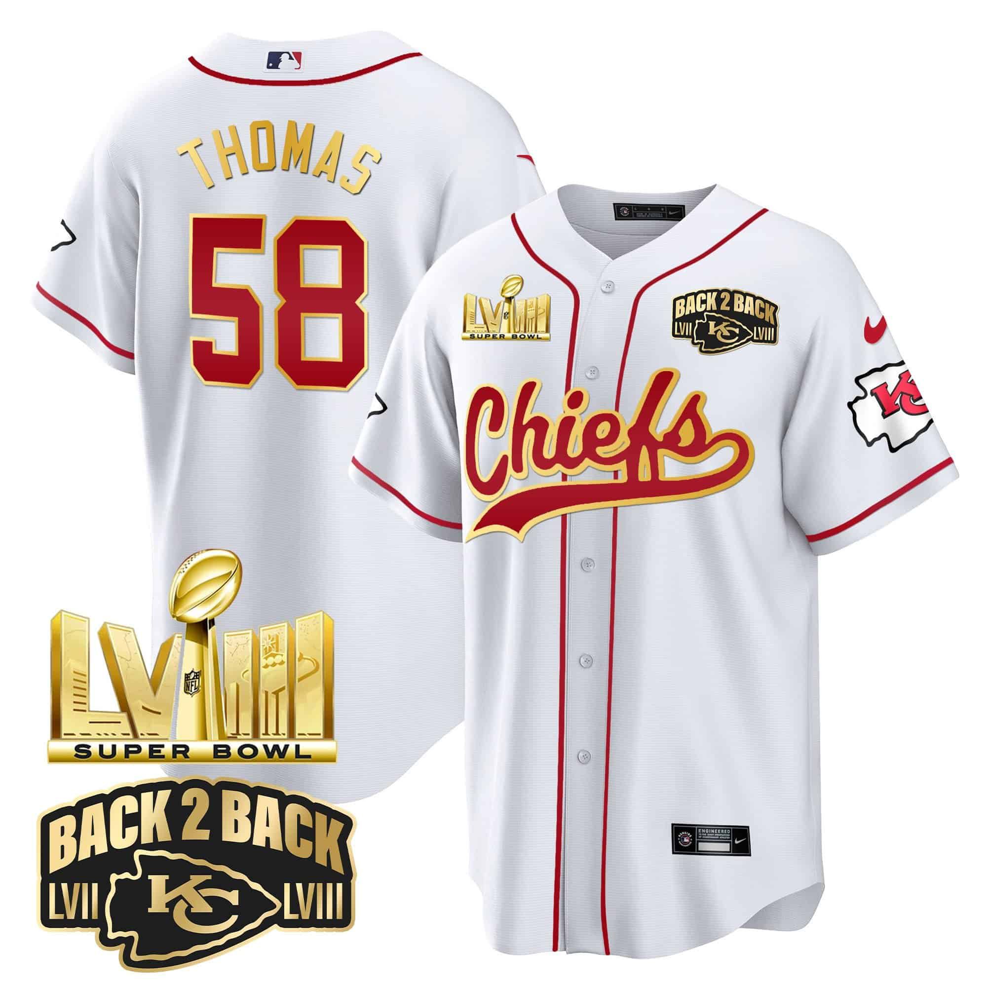 Men Kansas City Chiefs #58 Thomas White 2024 Nike Super Bowl LVIII Back-2-Back Gold Patch Baseball NFL Jersey->indianapolis colts->NFL Jersey